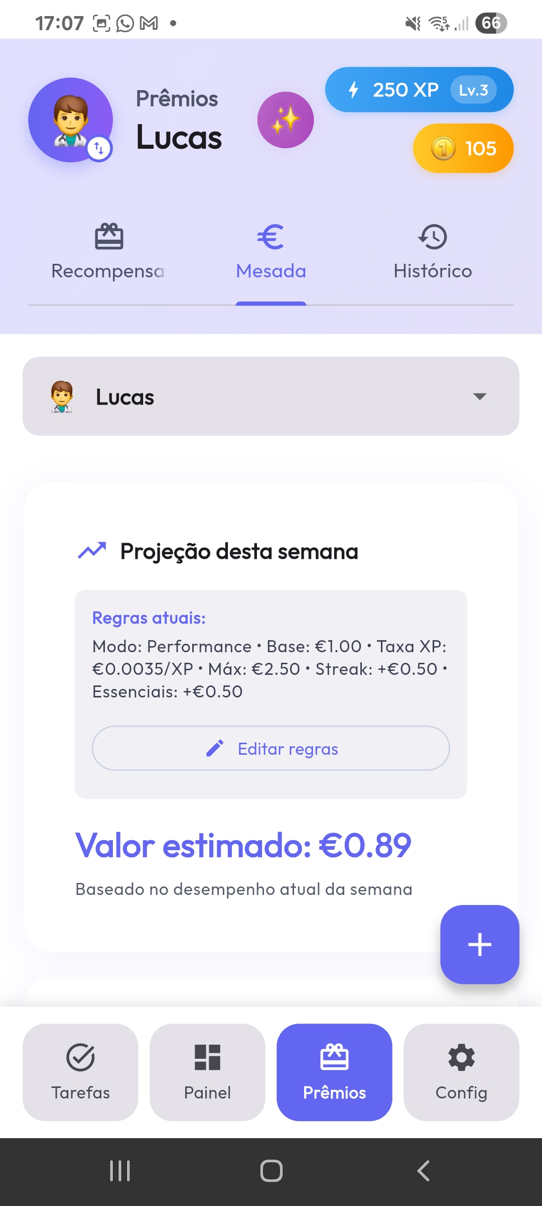 Sistema de mesada inteligente